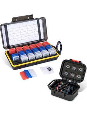 54 Slot Micro SD Card Case + 12 Slot Portable Memory Card Organizer - Dual
